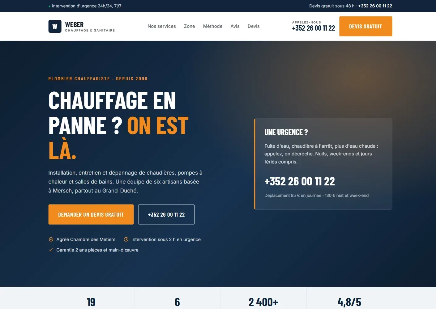 Weber Chauffage — Skilled trades